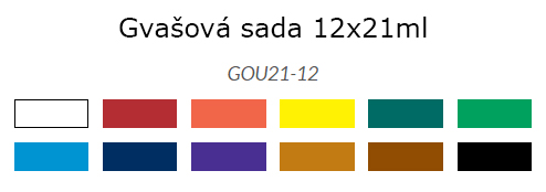 Gvašová sada 12x21ml